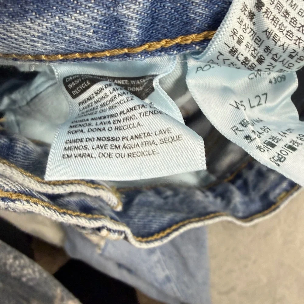 Levis Ribcage‎ Straight Ankle Womens 25 Light Wash Good Distressed Jeans 4309